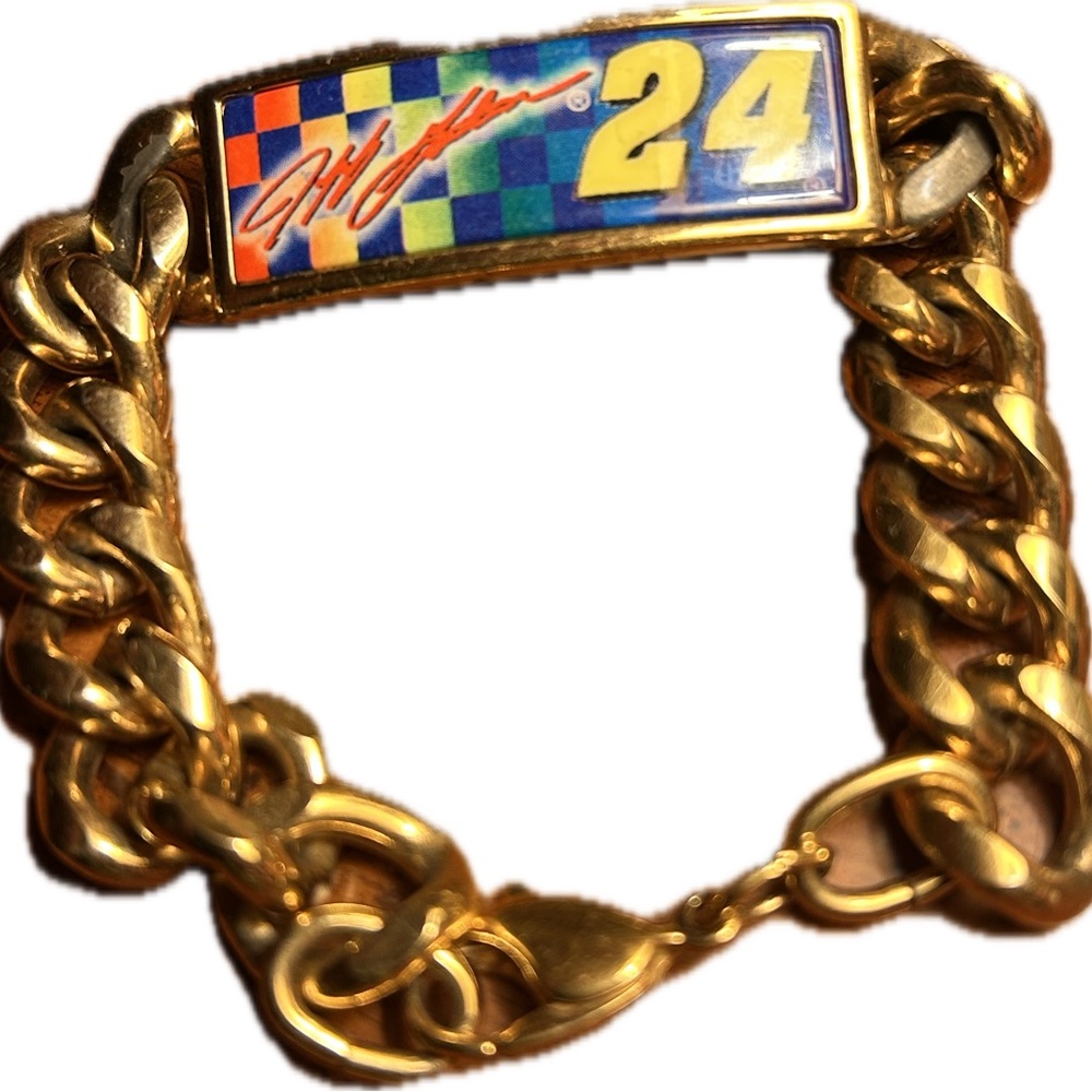 Speidel Gold Bracelet with Multicolor Enamel Plate Rare